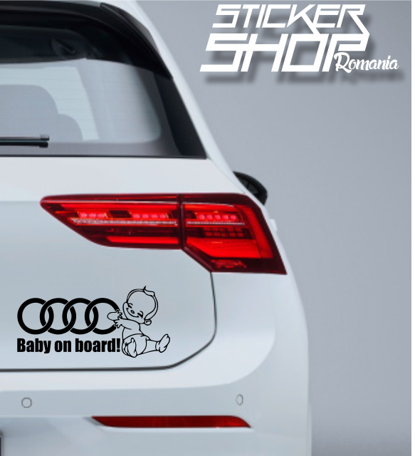 Sticker Baby on Board audi baiat 2