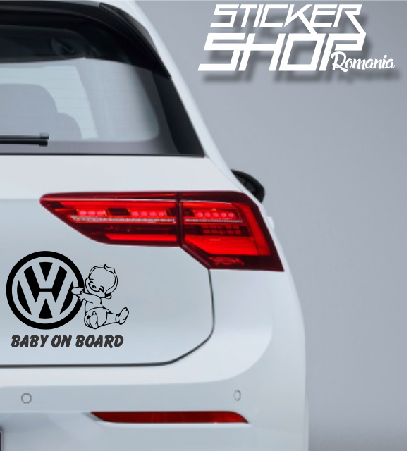 Sticker Baby on Board baiat 2 vw volkswagen