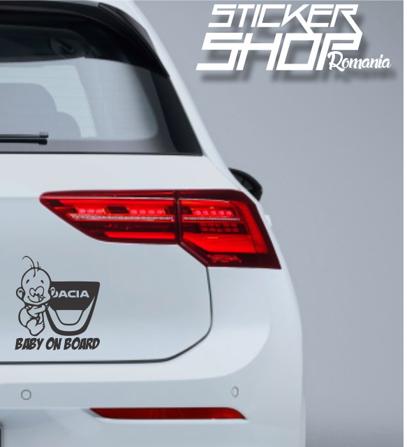Sticker Baby on Board baiat Dacia