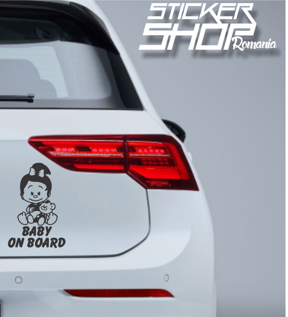 Sticker Baby on Board fetita ursulet