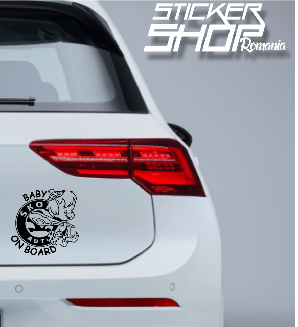 Sticker Baby on Board baiat Skoda