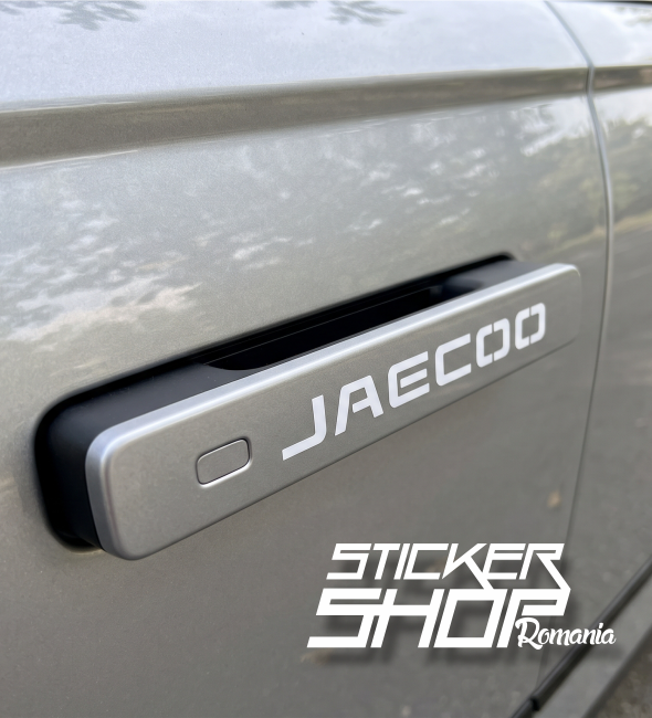 Set 4 Stickere Mânere Uși Logo JAECOO – Autocolant Premium Decat / Vinil Decupat (Jaecoo J5, J7, J8)