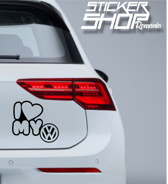 Sticker i love my VW Volkswagen genuine emissions