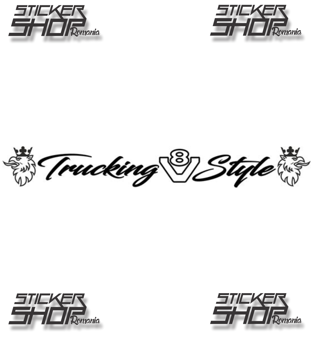 Sticker camion Trucking V8 Style