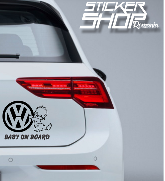 Sticker Baby on Board baiat 2 vw volkswagen