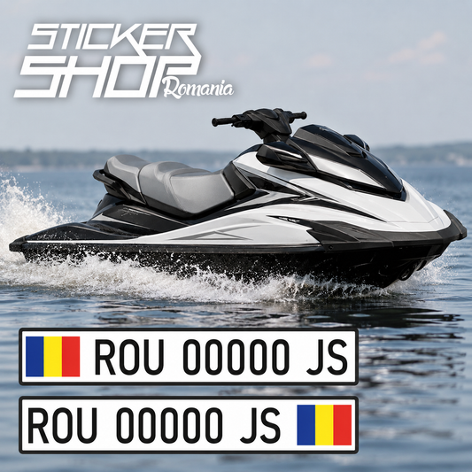 Sticker Număr Înmatriculare Jet Ski Personalizat – Set 2 bucăți – autocolant