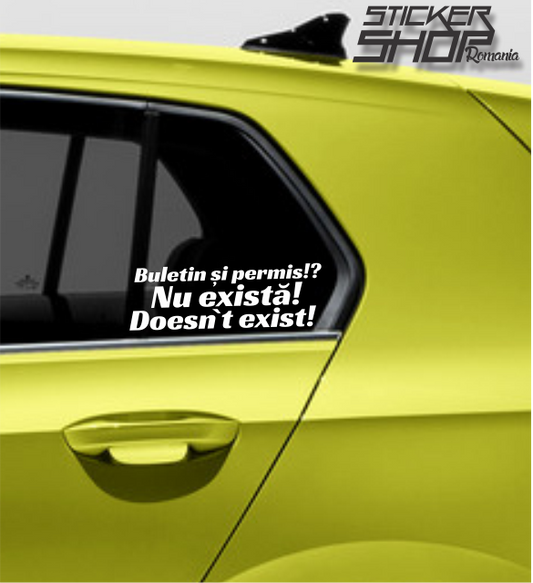 Sticker Buletin si permis nu exista