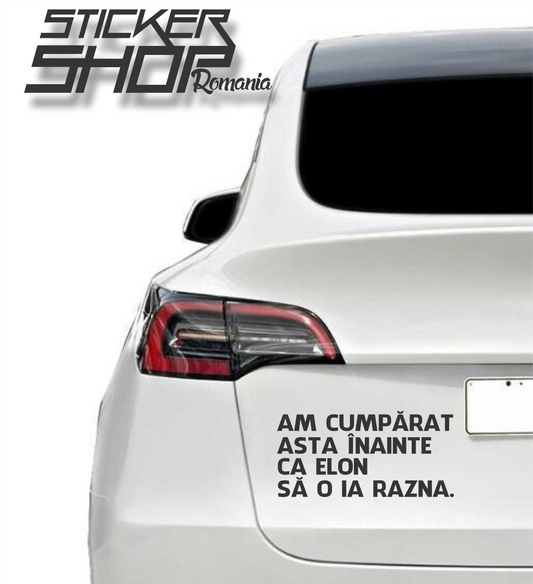 Sticker TESLA Am cumparat asta inainte ca elon sa o ia razna