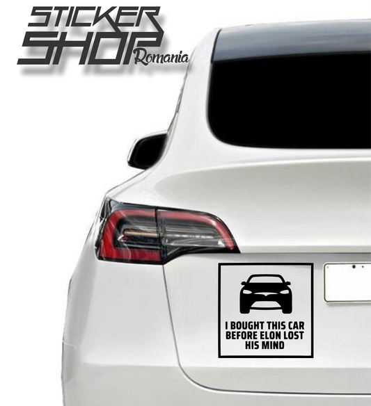 Sticker Tesla i bought this before elon lost his mind