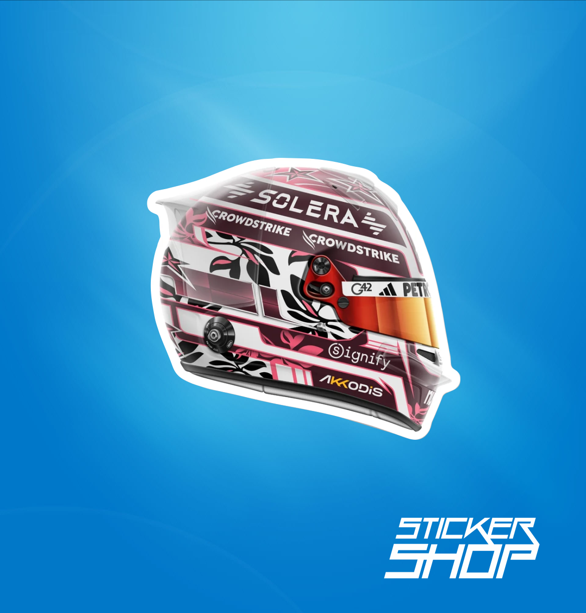 Sticker Cască Andrea Kimi Antonelli Mov – Design Formula 1 Premium – autocolant