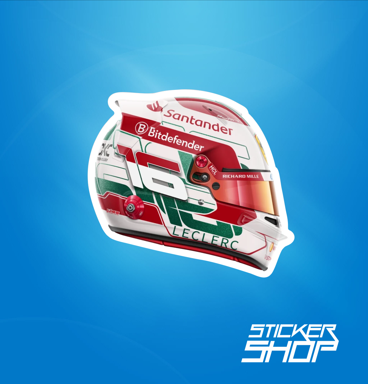 Sticker Cască Charles Leclerc – Design Special Formula 1 – autocolant