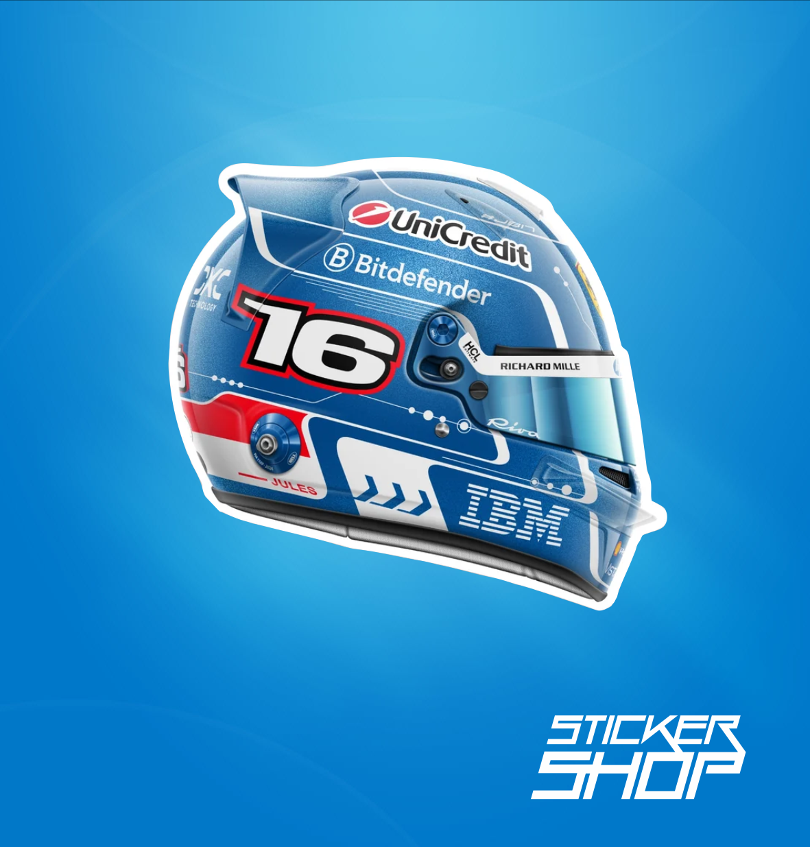 Sticker Cască Charles Leclerc – Decal Motorsport Formula 1