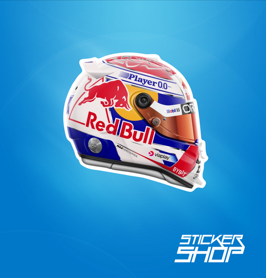 Sticker Cască Max Verstappen – Design Red Bull Racing Formula 1 – autocolant