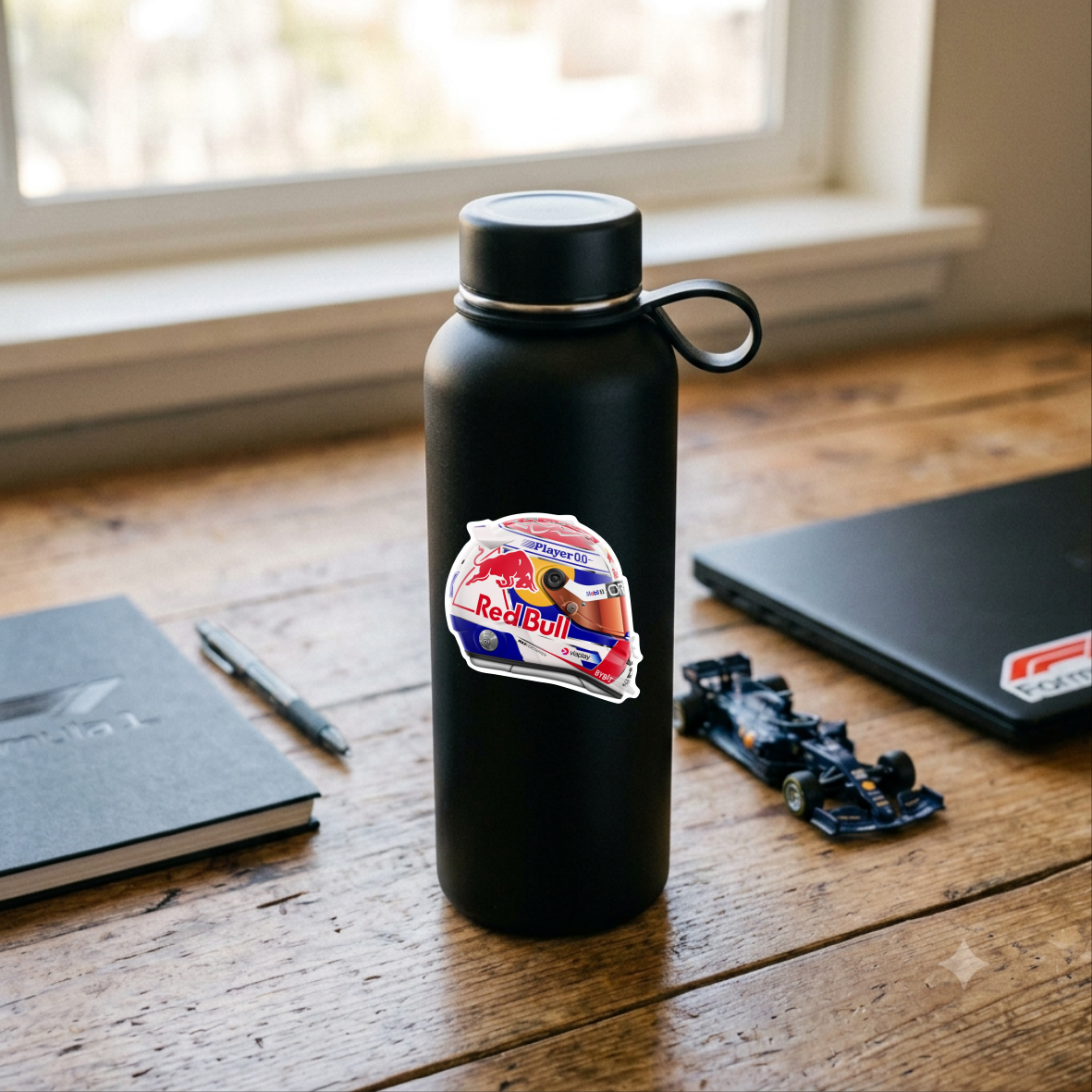 Sticker Cască Max Verstappen – Design Red Bull Racing Formula 1 – autocolant