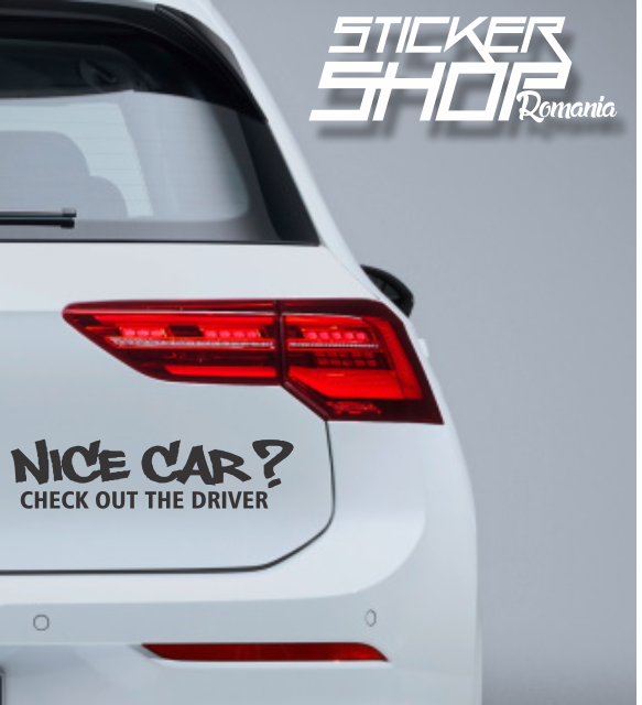 Sticker Nice car? Check out the driver